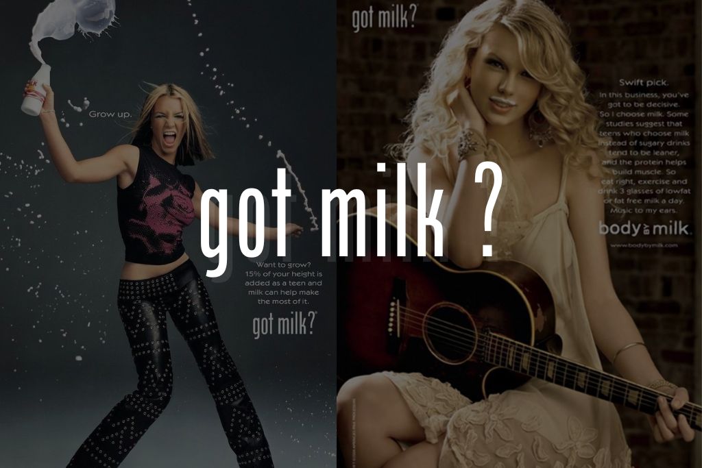 Got Milk ad campaign featuring celebrity endorsements with milk mustache — iconic advertising slogan