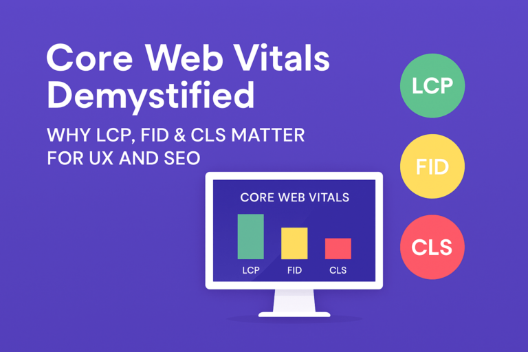 Matter for UX and SEO Core Web Vitals LCP (Largest Contentful Paint) FID (First Input Delay) CLS (Cumulative Layout Shift) Core Web Vitals metrics Google ranking factors Page experience ranking factors Website performance metrics Page speed optimization Mobile performance optimization