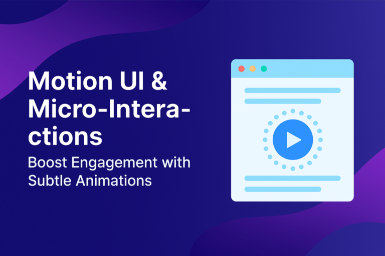 Motion UI & Micro-Interactions Animated UI design Interactive web elements UX animation trends