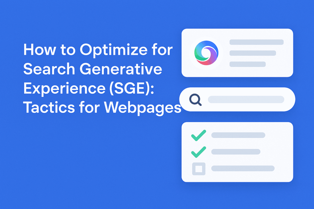 How to Optimize for Search Generative Experience (SGE): Tactics for Webpages